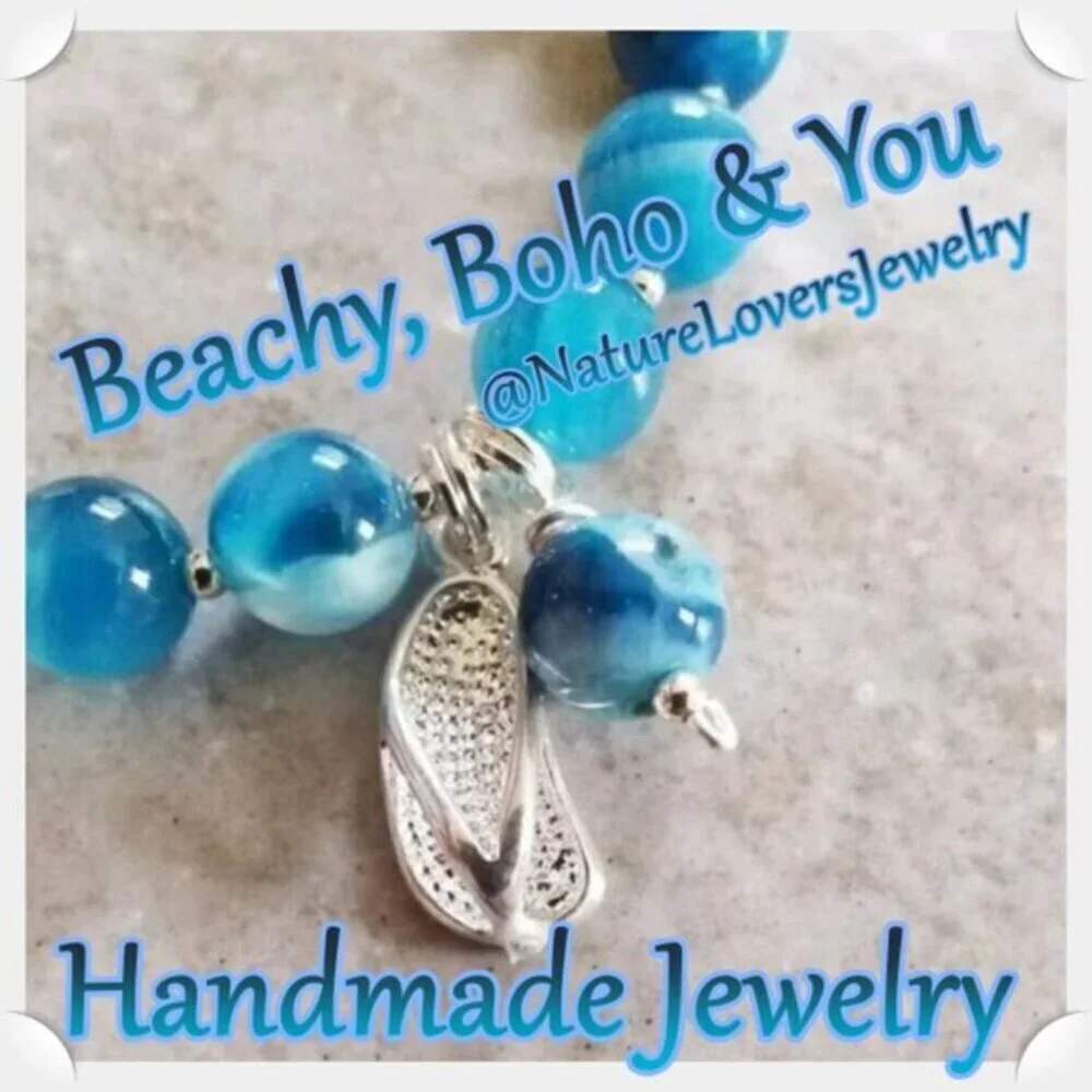 Milky Pale Aqua Agate Geode Pendant - Beach Ocean Coastal - Handmade Jewelry